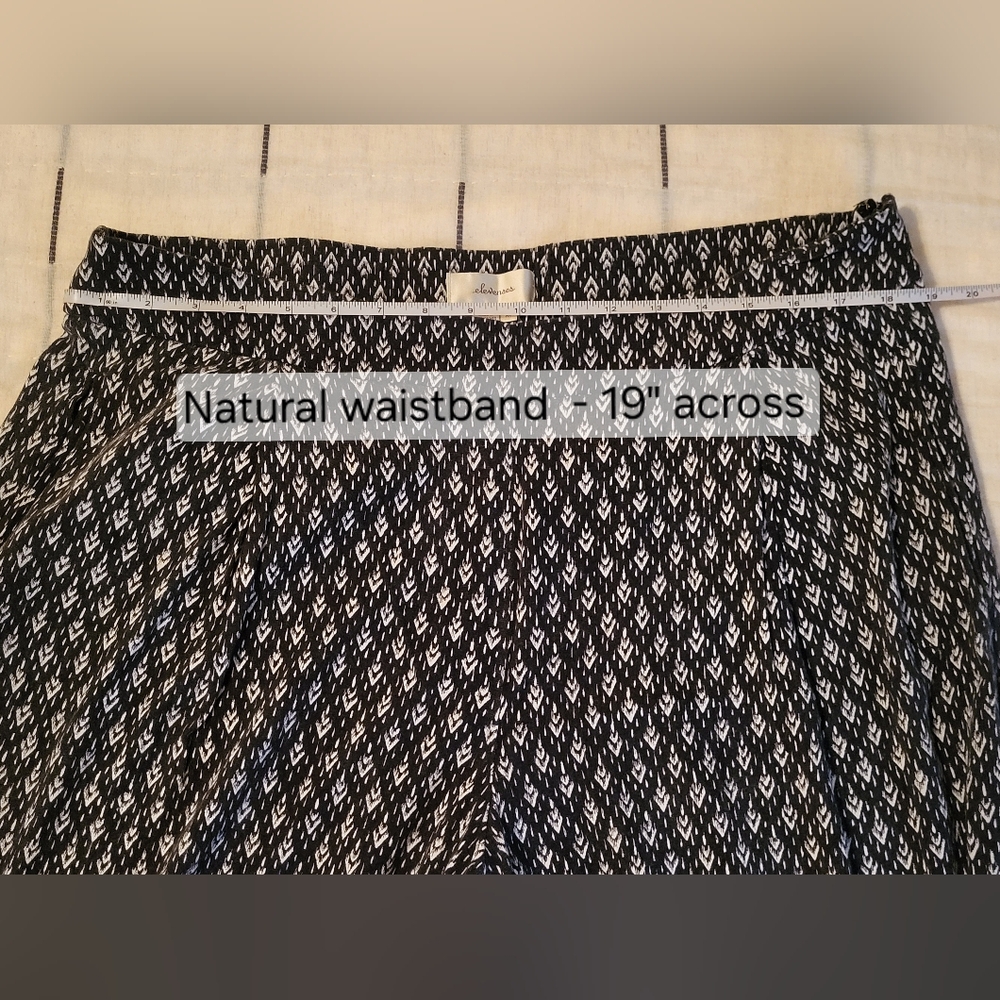 Elevenses By Anthropologie Black & White Ikat Wide-Leg Pants XL - Picture 15 of 16